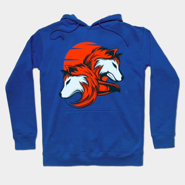 Two Heads Wolfs Hoodie by Mako Design 